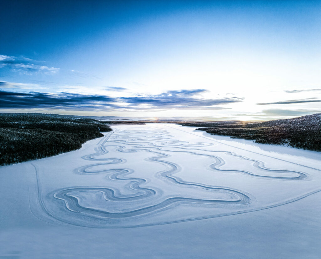 An aerial shot of the ice circuit.