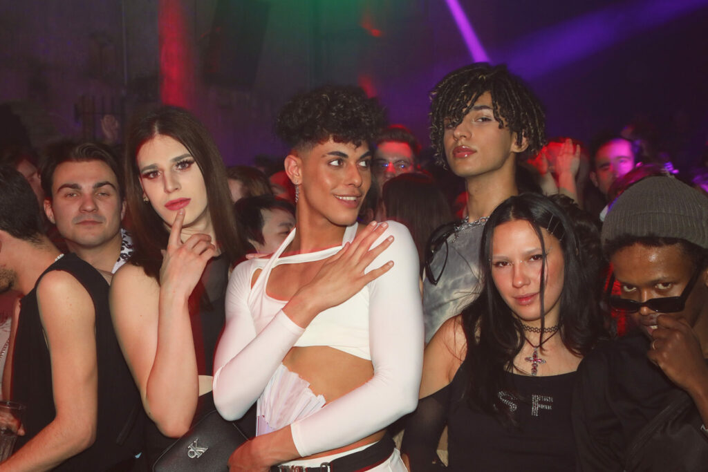 A group of people in a nightclub