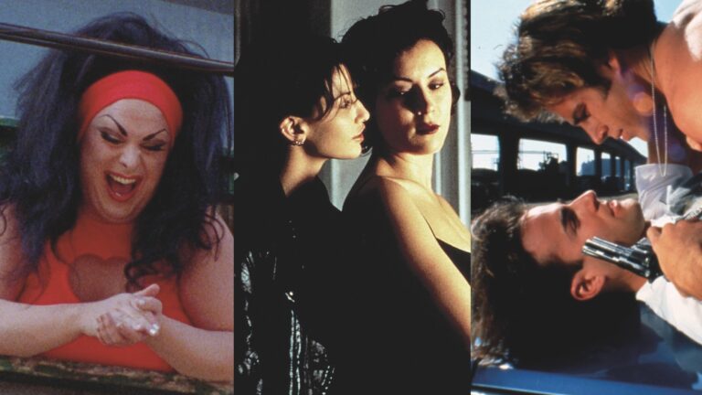Stills from Female Trouble, Bound and The Living End.