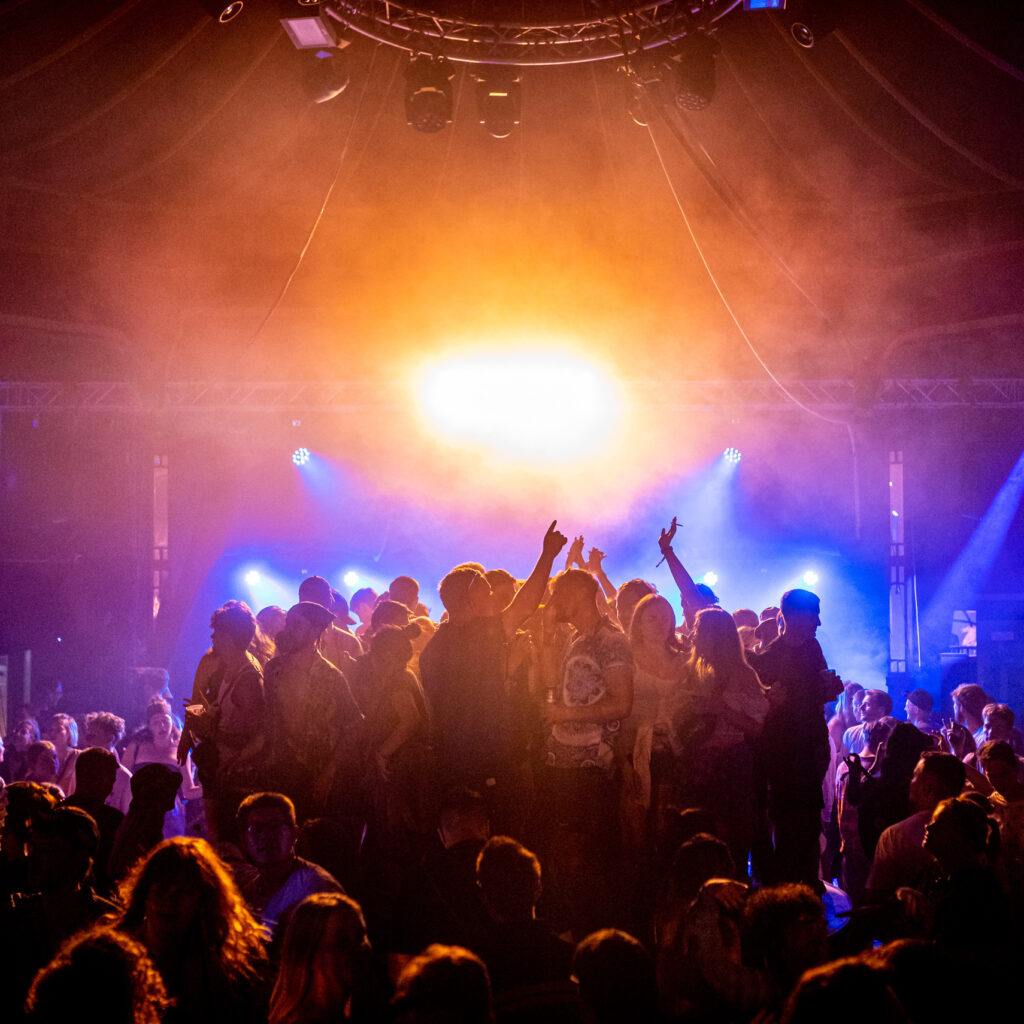 A crowd at Sziget festival on stage