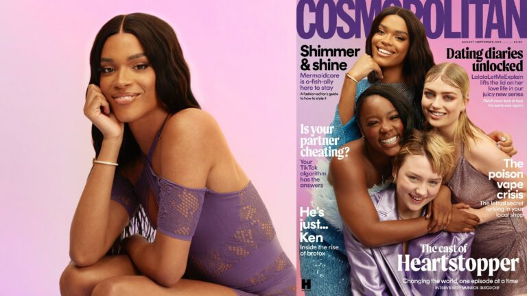 Yasmin Finney and her fellow Heartstopper cast members on the cover of Cosmo