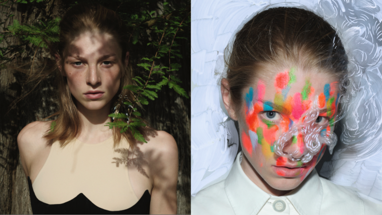 two Hunter Schafer images from her AnOther magazine shoot