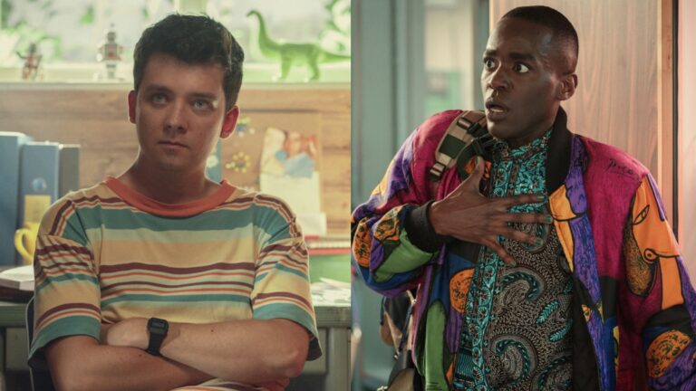 Otis (Asa Butterfield) and Eric (Ncuti Gatwa) in Sex Education season 4.