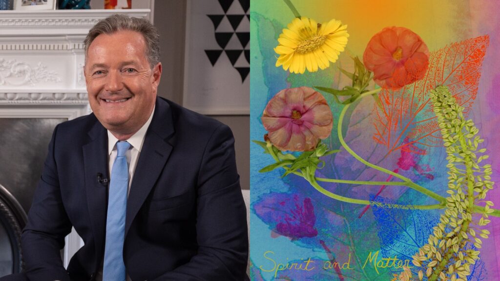 Piers Morgan, and House of Spirits by Jeffrey Gibson; an artwork being shown at the exhibit (Images: Wiki/Kew Gardens)