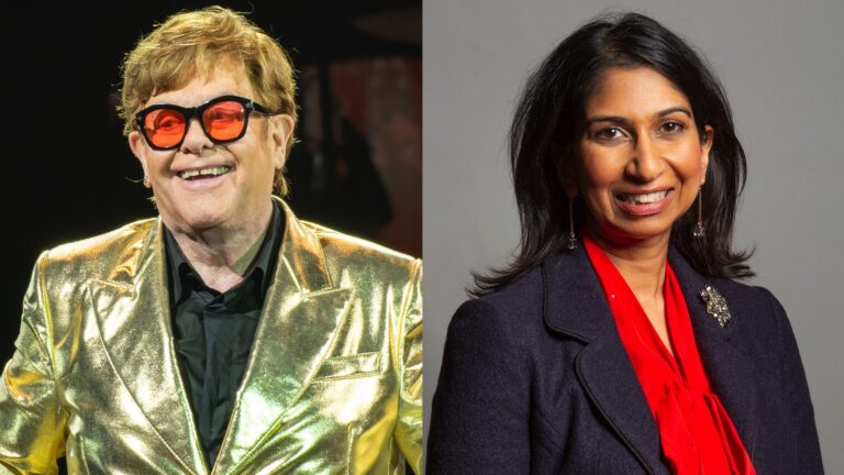 Elton John and Suella Braverman