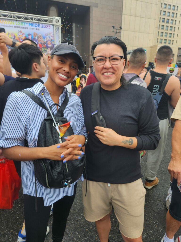 Two smiling people attend Taiwan Pride 2023