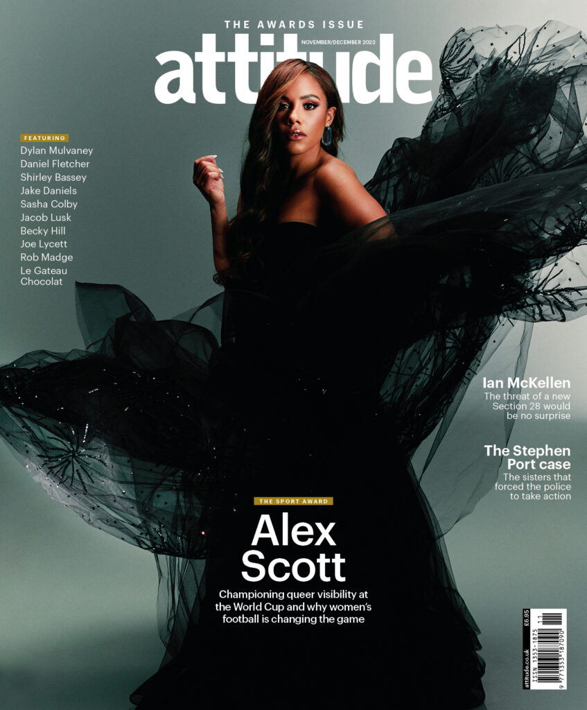 Atttiude magazine cover featuring Alex Scott