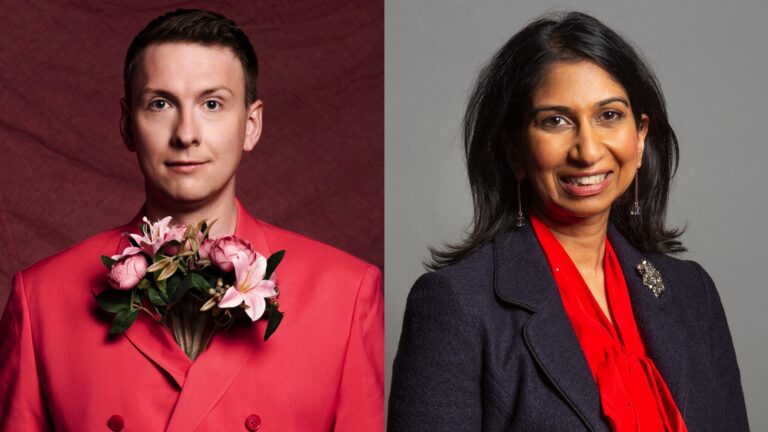 Joe Lycett and Suella Braverman