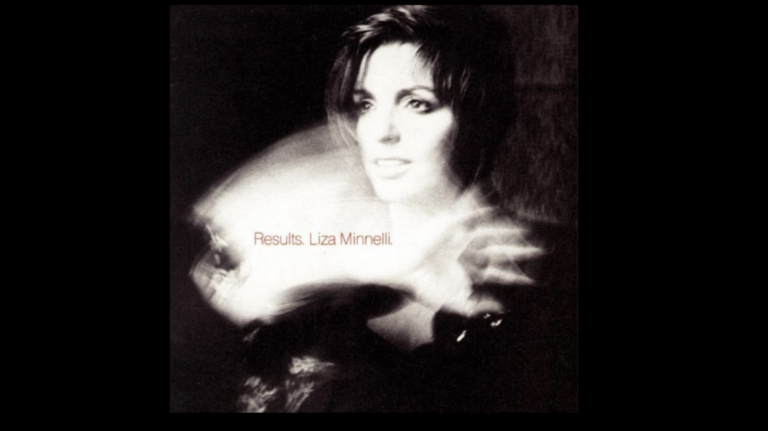 Liza Minelli in the album artwork for Results (Image: Epic)