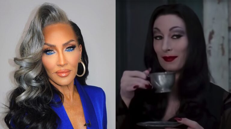 Michelle Visage and Morticia Addams from The Addams Family