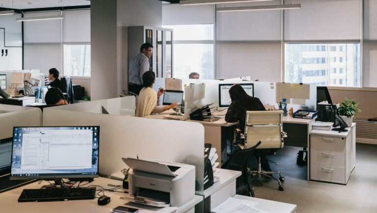 People working in an office