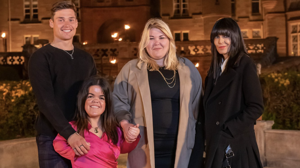 The Traitors winners with Claudia Winkleman