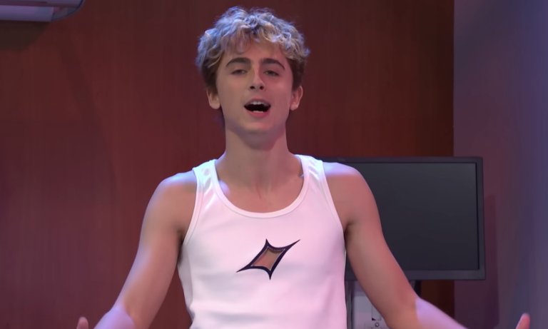 timothee chalamet as troye sivan on SNL