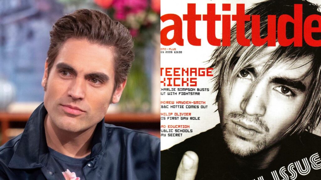 Charlie Simpson in 2023, and right, in 2005 (Images: ITV/Attitude)