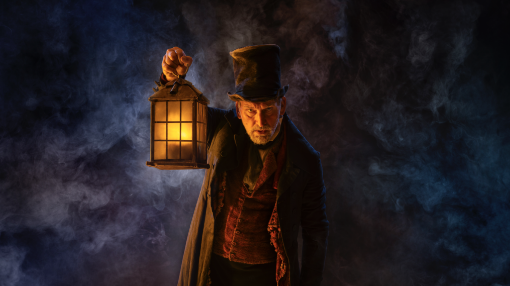 Christopher Eccleston as Scrooge in The Old Vic's A Christmas Carol (Image: Hugo Glendinning)