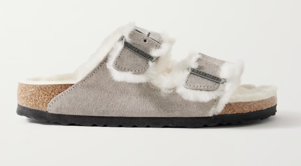 Birkenstock Shearling Suede Sandals