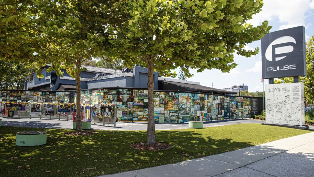 The Pulse building with its memorial wall