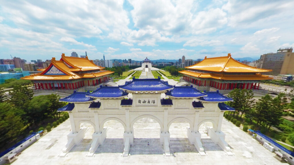 Aerial view of the Chaing Kai-shek Memorial Hall in Taipei