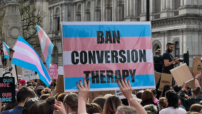 A protest to ban 'Conversion therapy' in London