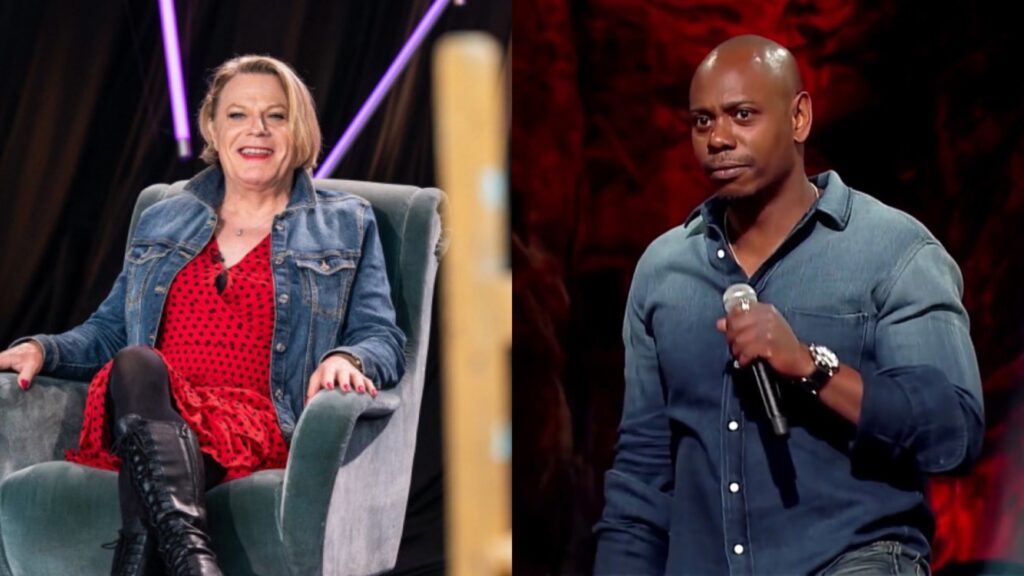 Suzy Izzard and Dave Chapelle (Images: Sky Arts/Netflix)