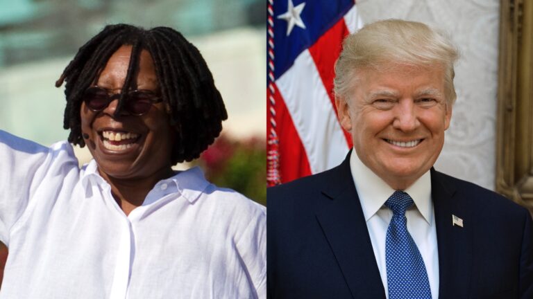 Whoopi Goldberg and Donald Trump (Images: Mark Taylor/Wiki)