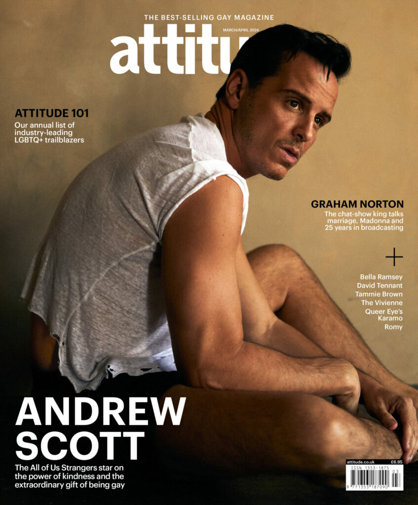 Andrew Scott on the cover of Attitude issue 357 