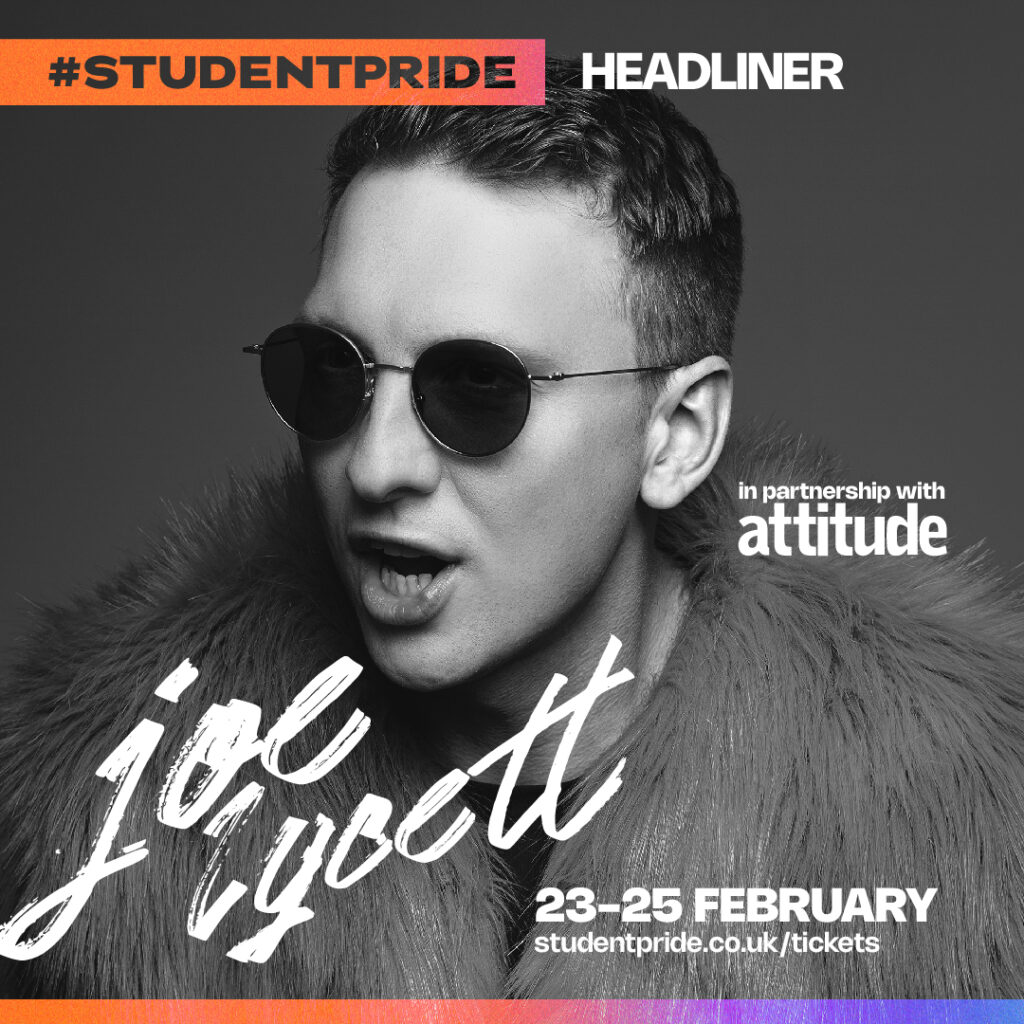 Promo poster for Student Pride featuring Joe Lycett