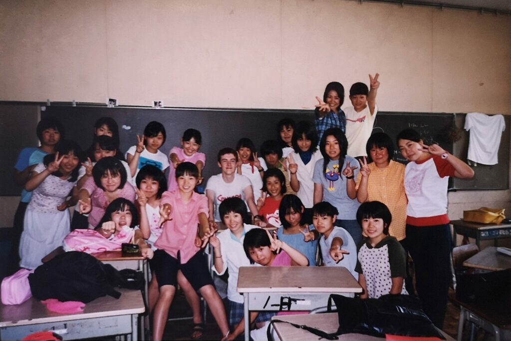A group of people in a classroom in Japan