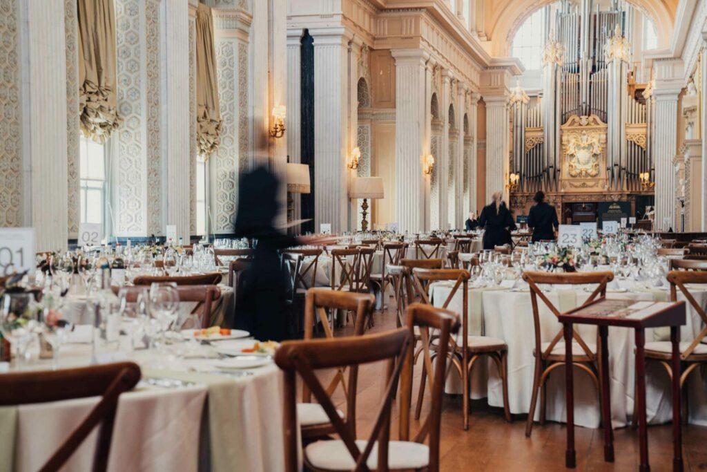 View inside Blenheim Palace's dining room