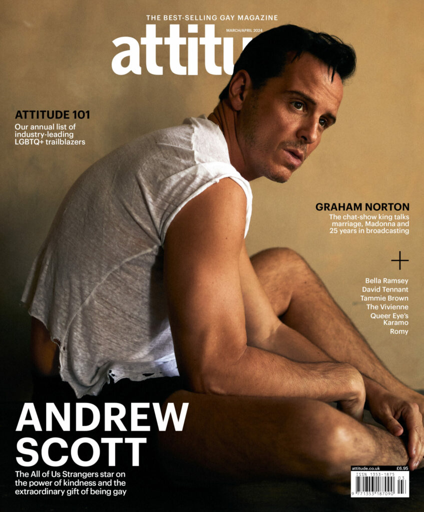 Andrew Scott on the cover of Attitude issue 357  