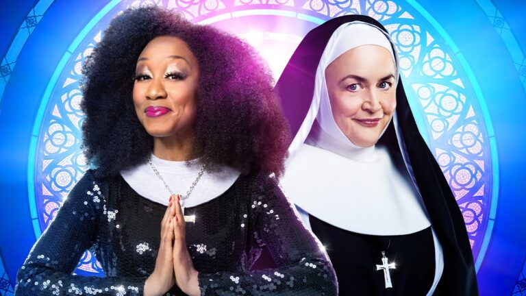 Beverley Knight and Ruth Jones in character in a promo still for Sister Act, dressed as nuns (Image: Provided)