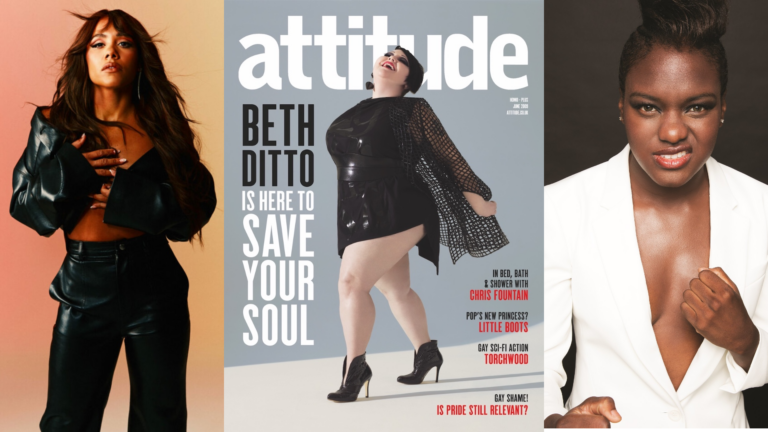 Alex Scott, Beth Ditto and Nicola Adams in their shoots for Attitude (Images: Attitude)