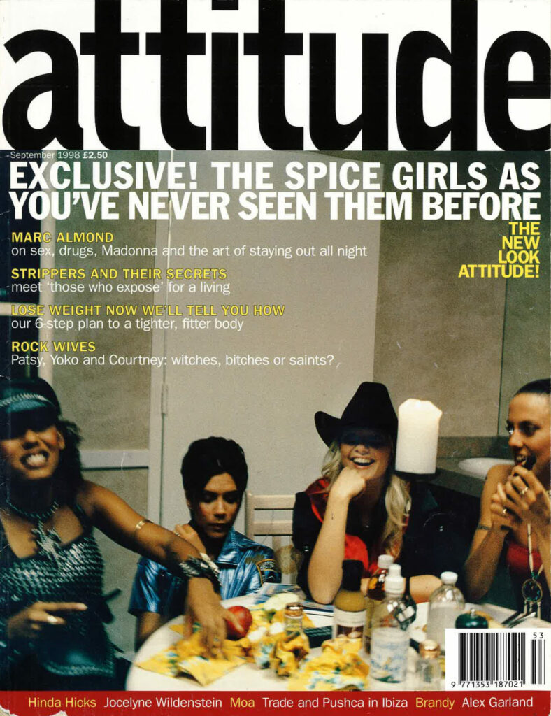 The Spice Girls on the cover of Attitude
