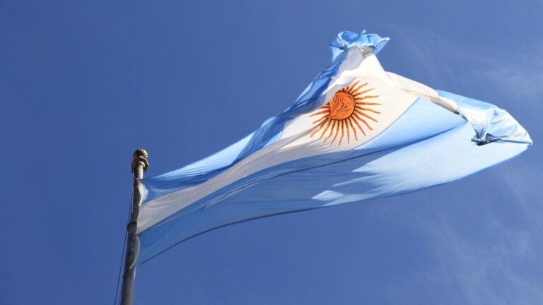The national flag of the Argentine Republic