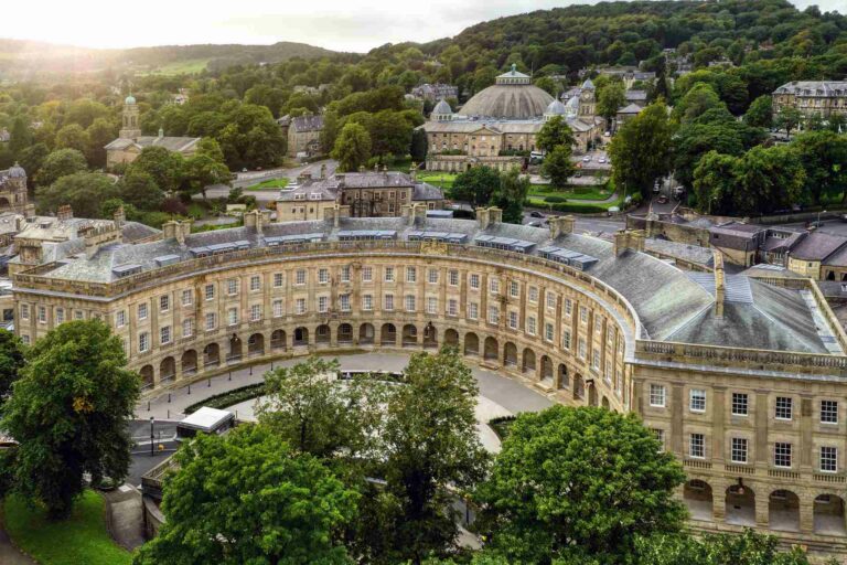 Aerial view of Buxton Crescent Hotel