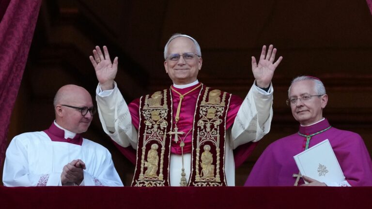Pope Leo XIV addressing crowds from a balcony
