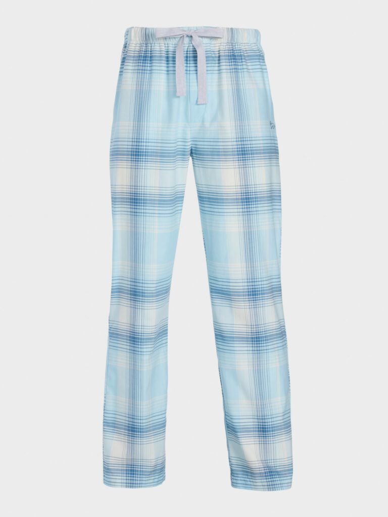 Blue check pyjama trousers