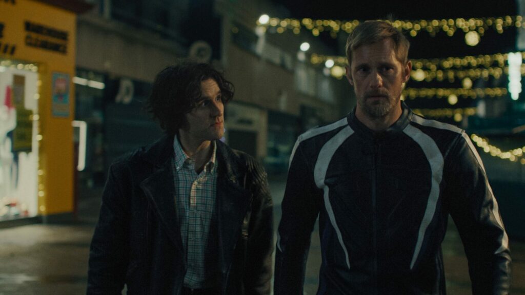 Harry Melling and Alexander Skarsgård in Pillion