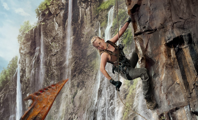 Scarlett Johanssen on the poster of Jurassic World Rebirth