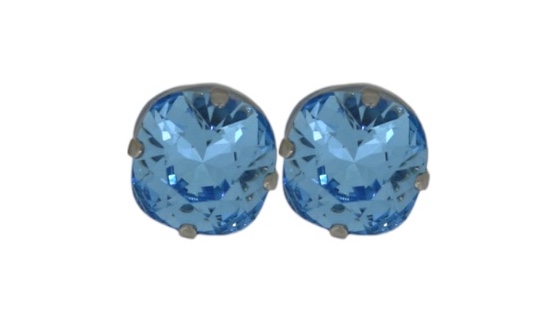 Light blue crystal stud earrings