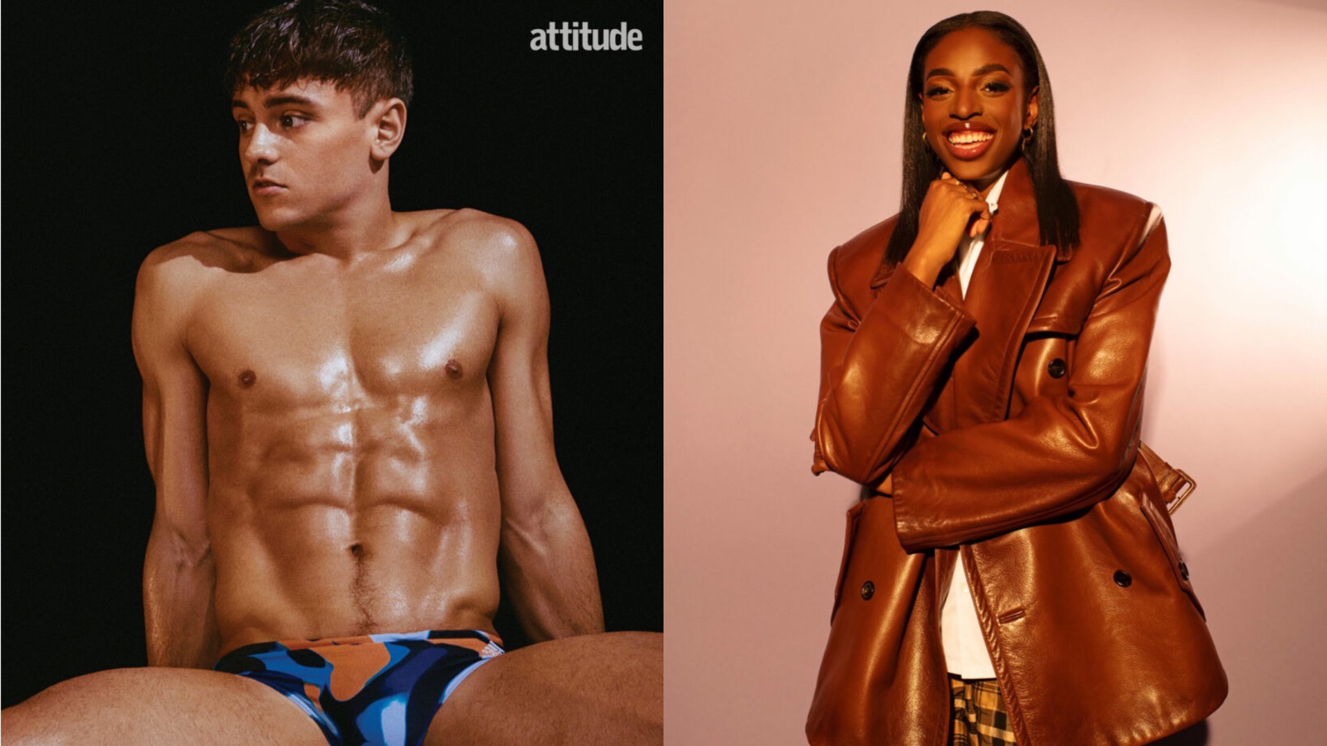 Tom Daley and Cat Burns (Images: Attitude)