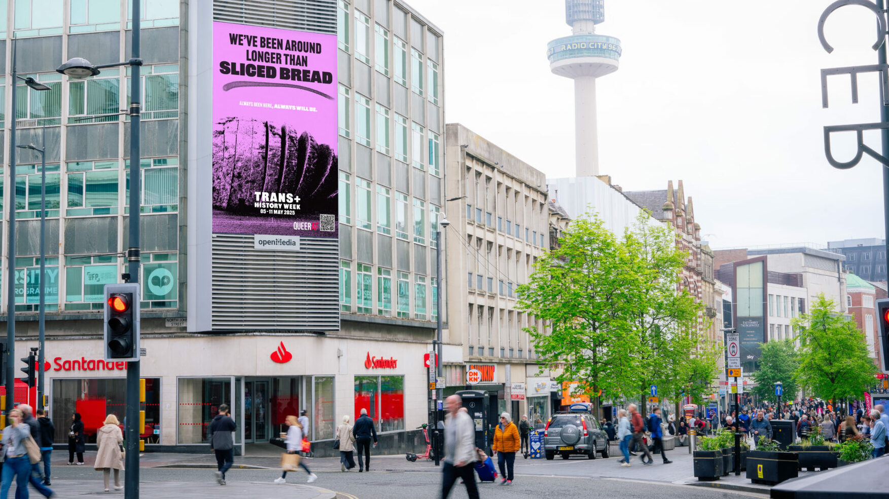 A mock-up of a Trans History Week installation