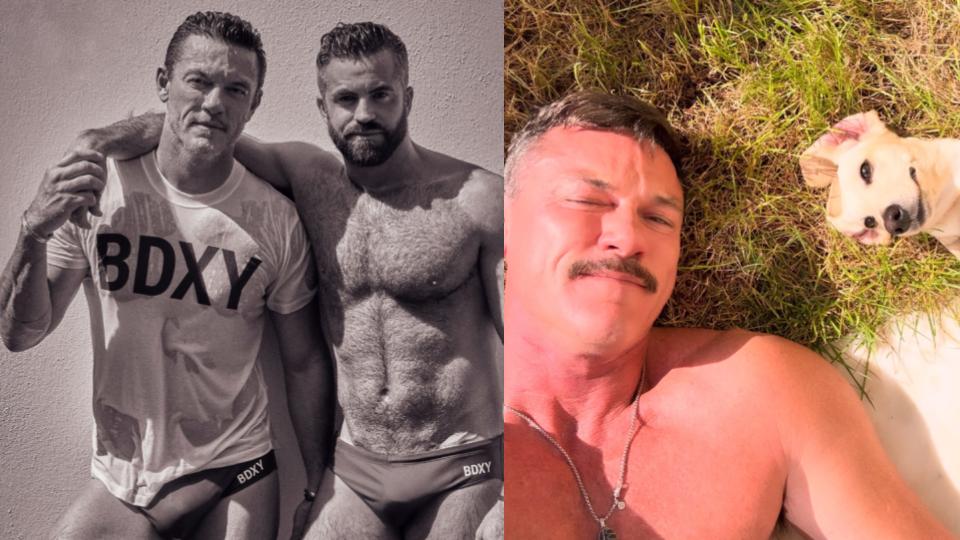 Luke Evans and Fran Tomas/Luke Evans with a dog