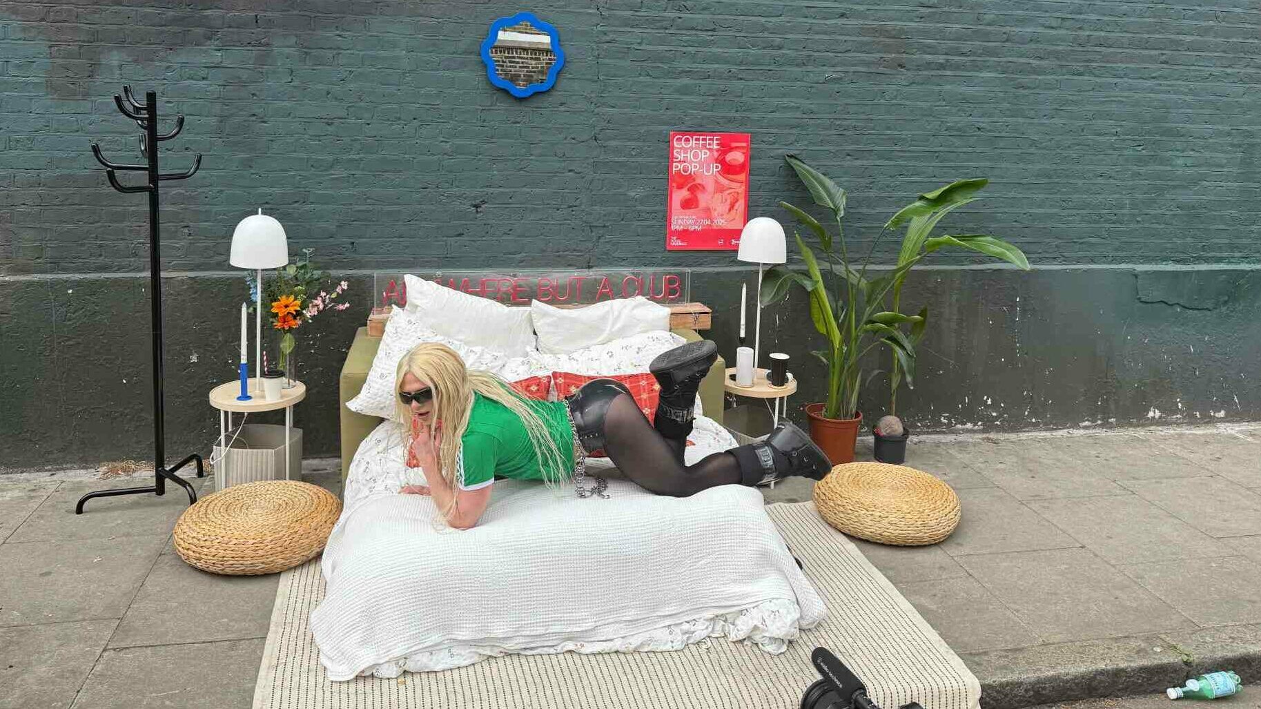 Bimini lying on a bed in an East London street(Image: Katerina Muszanskyj/Attitude)