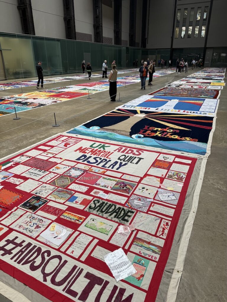 a close up of one of the quilts