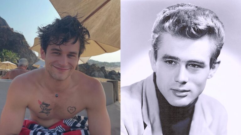 On the left, Brandon Flynn and on the right, James Dean (Image: Instagram/@brandonflynn/ Wikimedia Commons)