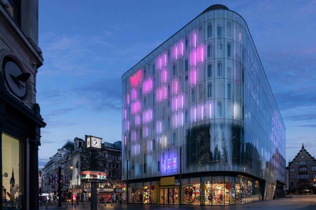 The exterior of W London