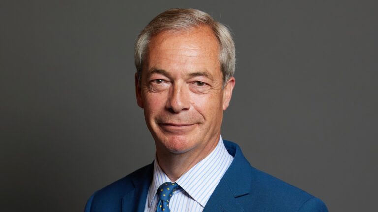 head and shoulders of Nigel Farage