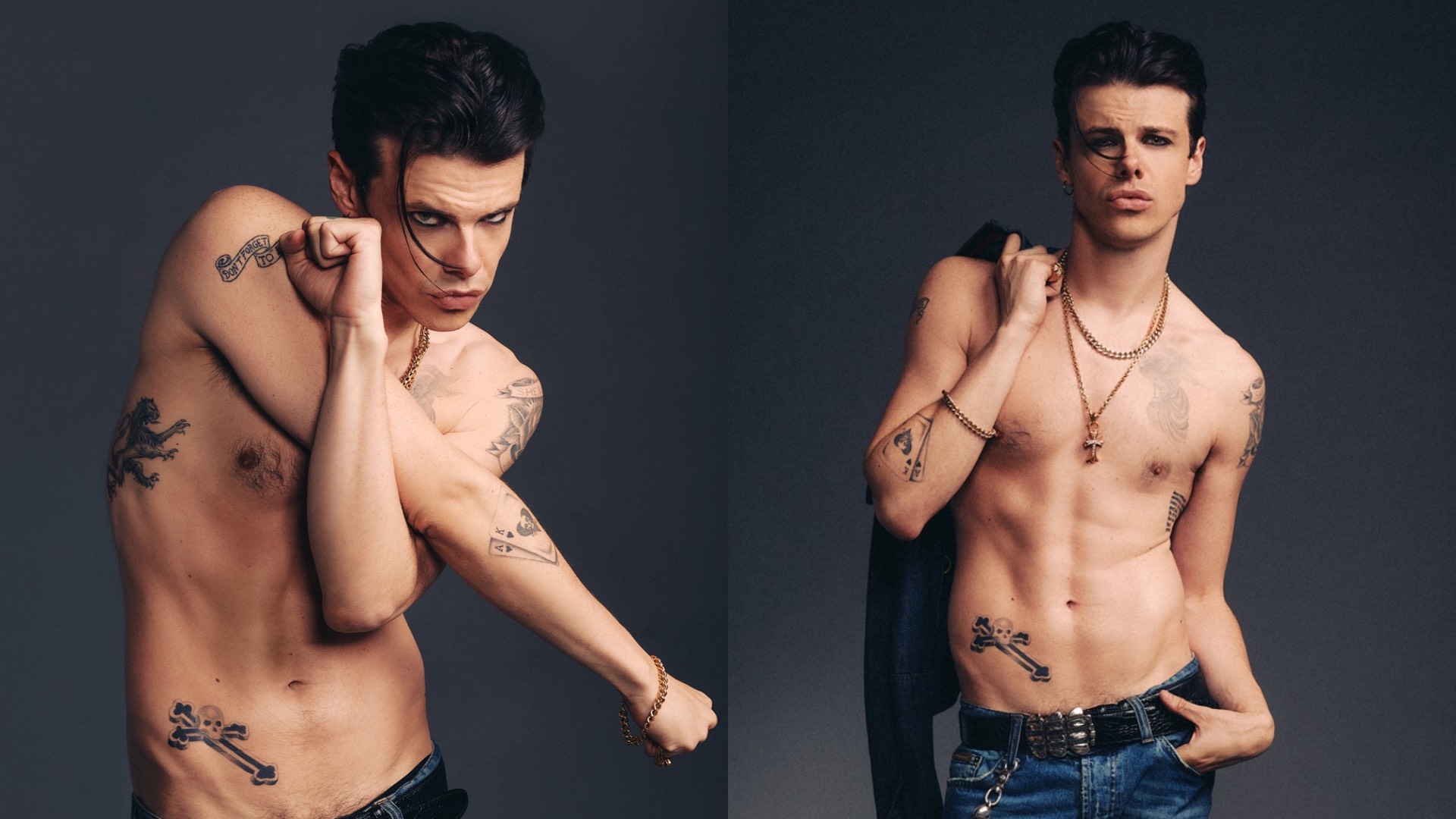 composite of two Images of yungblud topless