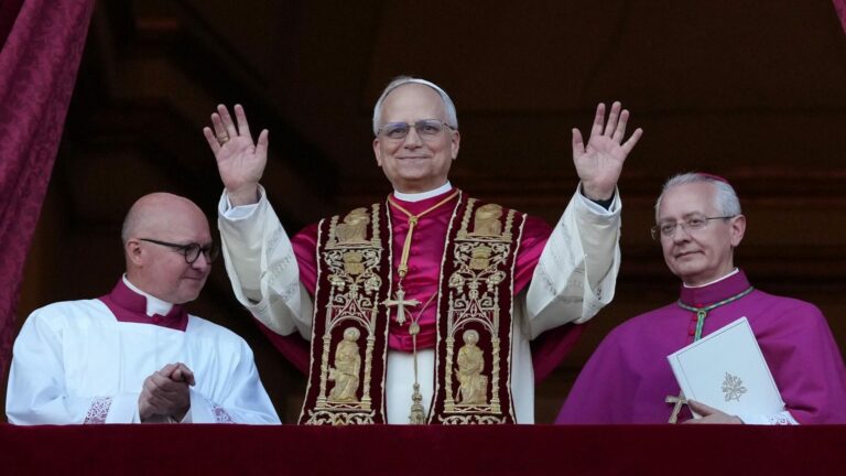 Pope Leo XIV waving